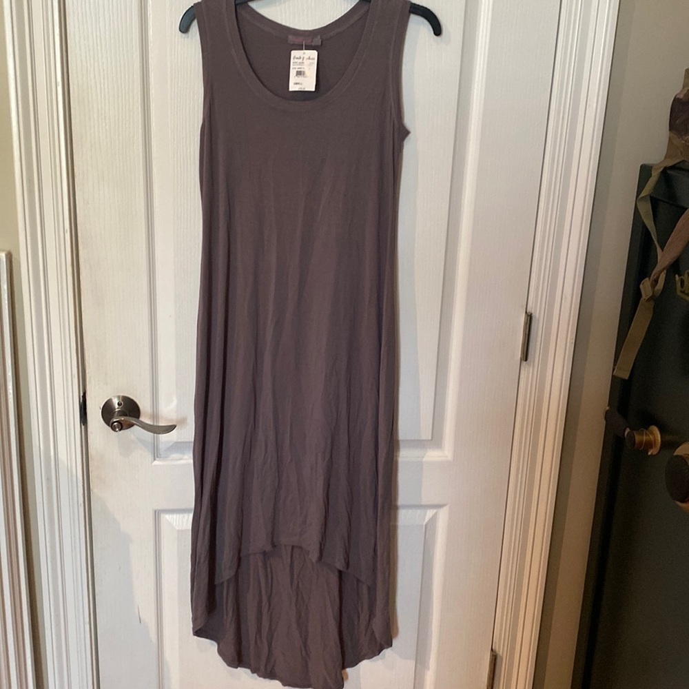 Fresh produce size small gray smoke hi low maxi dress NWT